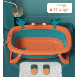 Baby Bathtub Infant Folding Bath Tub Large Portable Infants Bathtub Baby Comfort Body Cushion Mat