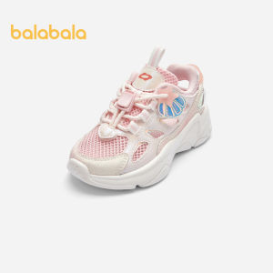 Balabala Giày thể thao trẻ em giày nữ thoáng khí 2024 mùa hè giầy Daddy lưới vải giày thủy triều