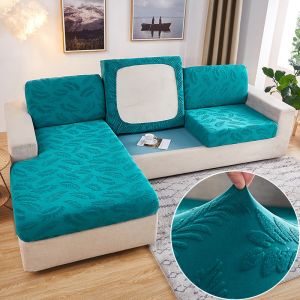 1pc Partial Waterproof Sofa Couch Cover Ordinary Enlarge Size Stretchable Sofa Cover Green Yellow Feather Pattern Living Room Furniture Cover