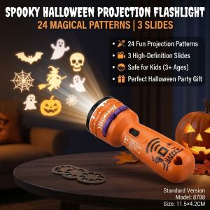 Halloween Projection Flashlight 24 Pattern Image Projector Handheld Torch Light Kids Party Decoration Toy Trick Or Treat Decor