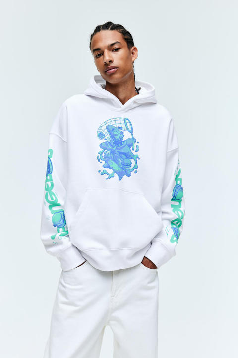 H M Oversized Fit Printed hoodie Lazada PH