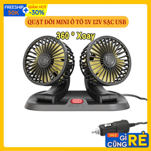 Quạt ô tô xoay 360 độ dùng trên xe hơi 24V đầu tẩu trên xe tải