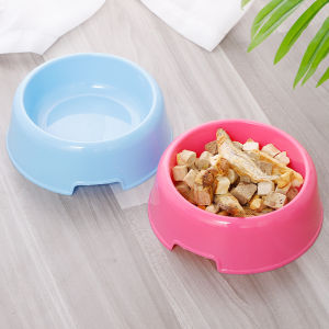 Pet Bowl Dog Cat Candy-color Plastic bowl pet food bowl outdoor drinking water bowl