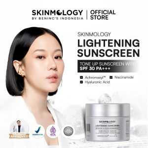 Skinmology By Benings Indonesia - Skinmology Lightening Sunscreen Krim Siang -  Achromaxyl plus SPF 30PA++ Niacinamide Tranexamic Acid - Mencerahkan Melindungi Kulit Kusam Flek Hitam Glowing - Pria Wanita Busui