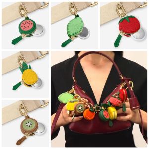 NTNKC Cute Fruit Shape Coin Purse Coin Bag Zipper Fruit Keychain Portable Wallet Earphone Bag Women