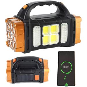 Rechargeable Flashlight Camping Light Multifunctional Portable Light with Solar Charger for Outdoor Hiking or Indoor Outages多功能手电