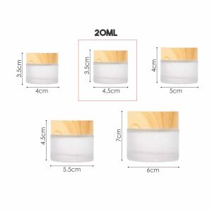 AMK Travel Face Cream Empty Refillable Bottle Lotion Cosmetic Container Cream Jar Wood Grain Lid Round Cream Bottle Balang Kosmetik Kaca 化妆品玻璃瓶