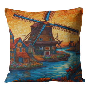 SARUNG BANTAL PRINTING MOTIF KINCIR ANGIN -Windmill Wonderland Dan Bunga Tulip-