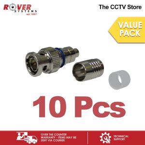 Rover Systems BNC Plug Compression Type 2 Endura CCTV Connector for RG59 Coaxial Cable 10pcs