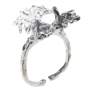 Adjustable Mando Flowers Rings for Women and Girls Anxiety Relief Spinner with Sunflower Daisy Butterfly Designs