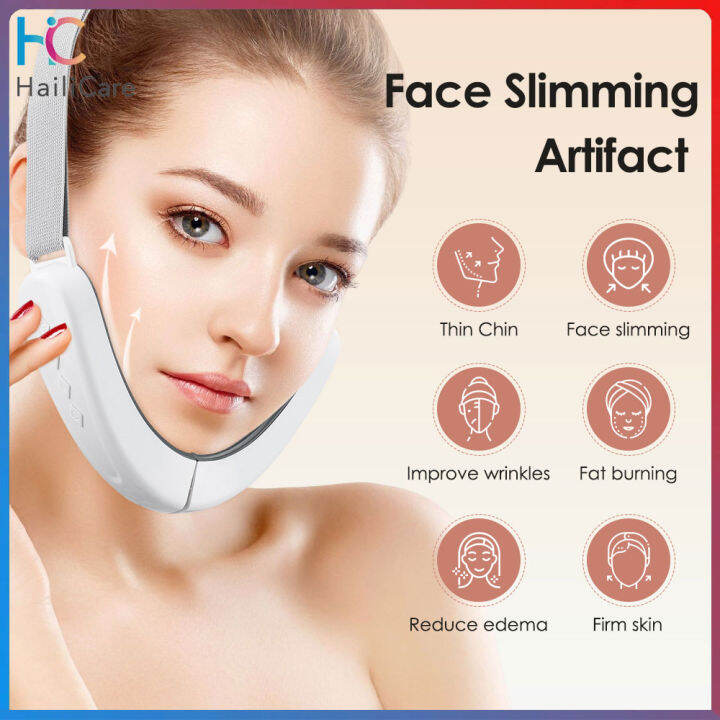 Hailicare Ems Double Chin V Shape Lift Belt With Voice Facial Lifting Massager Face Slimming