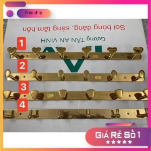móc quần áo treo tường cao cấp inox 304 mạ vàng dày 3ly-treo đồ đa năng-mắc quần áo