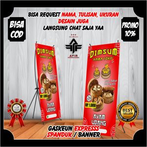 Spanduk Dimsum Banner Jualan DImsum Desain Custom Keren ukuran 60 x 160CM