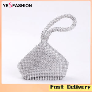 Yesfashion Store IN stockFashion Clutch Bag For Bride Bridesmaid Luxury Inlaid Rhinestone Handbag For Engagement Wedding Prom Party