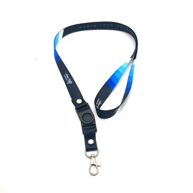 Custom Desain Lanyard Print Sublim Full Color Tali Id Card Cetak Ful