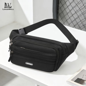 LouisWill Men Waist Bag for Men Shoulder Bag for Men Chest Bag Fashion Crossbody Bag Oxford Waterproof Bag Multi Layer Large Capacity Leisure Bag Street Bag Casual Bag Lightweight Messenger Bag Travel Bag Sports Bag Pouch Bag Men Sling Bag for Men