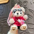 WENSH Crossbody Camera Bear Pilot Bear Keychain Bag Pendant Stuffed Animal Plush Bear Dolls Creative Japanese Style Pilot Travel Bear Key Ring Girls Boys. 
