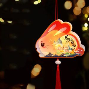 VGLPOP Glowing Rabbit Lanterns Luminous Cartoon Lantern DIY Material Package Kawaii Chinese Style Mid-Autumn Festival Lantern Mid-Autumn Festival