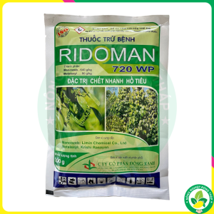 Thuốc Trừ Bệnh RIDOMAN 720WP Đặc_Trị Chết Nhanh Hồ Tiêu (Gói 100g)