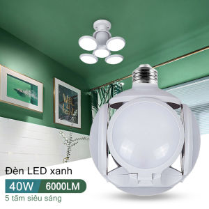 40W E26 Đèn gấp 4 cánh hình quả bóng cảm biến ánh sáng quà tặng 4 nút bịt ổ cắm