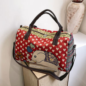 Grosiran Omygoose Tas Travel Wanita / Tas Travelling Jumbo / Tas Perjalanan / Tas Kanvas / Tas Motif Gajah / TFW 0279