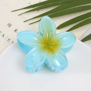 REEBO Cute Female Acrylic Hair Clip Shark Grab Clip Beach Vacation Fashion Design Plumeria Hair Claw Women Hair Accessories Flower Hair Claw Korean Style Hair Clip