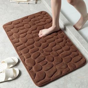 Bathroom Floor Mat Embossed Bath Mat Shower Room Door mat Memory Foam Washable Anti-slip mat