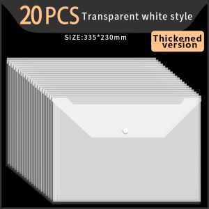 A4 Transparent Envelope Folder Clear Snap Button File Case Storage Bill Organizer School Supplies