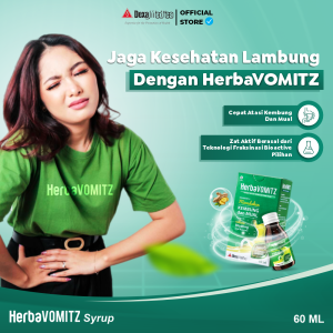 Herbavomitz Sirup 60ml - Bantu Redakan Kembung Mual dan Gangguan Lambung Lain - 4 Box
