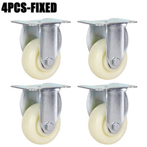 4PCS 3 To 5 White Nylon Caster Wheel Heavy Duty Swivel Trolley Wheels (With Lock & W/Out Lock)