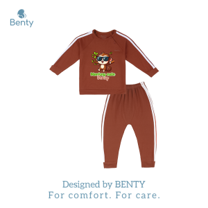 Bộ dài tay cài chéo thể thao in BENTY Monkey BT095 chất mềm mịn cao cấp đồ bộ trẻ em chính hãng