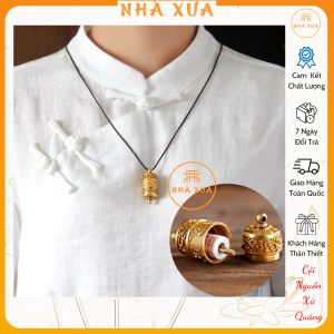 Mặt Dây Chuyền Kinh Luân Xoay ( Om Mani Padme Hum ) Dây Treo Kinh Luân Dây Chuyền Xoay
