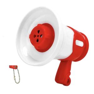 Musical Megaphone Toy Small Megaphone Speaker with Recording Microphone Musical Trumpet Bullfrog Toy Megaphone Keychain