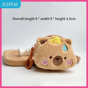 JCSYFAC Dễ thương phim hoạt hình sáng tạo capybara sang trọng đồng xu Ví Dây Kéo Ví Keychain tai nghe nhỏ Son môi túi mini ví tiền Túi Quà Tặng