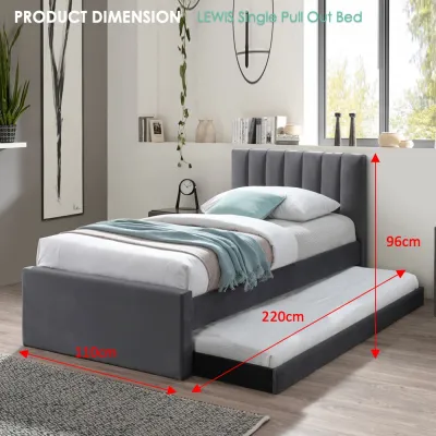 Furniture Direct Pull out bed LEWIS queen size fabric pull out bed frame katil queen with pull out