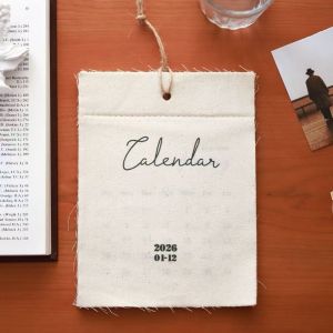 IFFINE Reusable 2026 Wall Calendar DIY Decoration 12-Month Monthly Calendar Korean Style Fabric Cotton Cloth Calendar Home Office