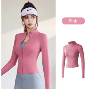 Yoga Jacket for woman Long Sleeved Tights Jacket Quick Drying Fitness Running With Zipper Tops