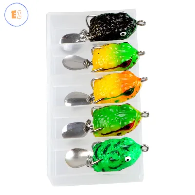 EZ 5pcs Set 2.5cm/3g Soft Frog Fishing Lure Mini Soft Lure Double Hooks Top Water Ray Frog Artificial Bait