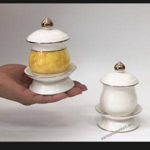 Hũ Muối Gạo Nước Thờ Cúng 12cm Bằng Sứ