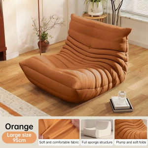 【10 Years Warranty】DreaME Caterpillar Lazy Sofa Full Sponge Leisure Balcony Living Room Tatami Sofa Leisure Reclining Chair Bedroom Velvet Fabric Recliner Bed Bug Sofa Modern Simple Style