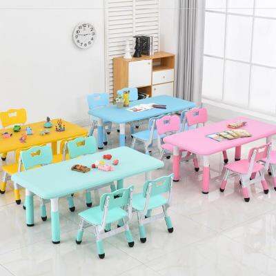 Handicraft class kindergarten colored tables and chairs children's cram ...