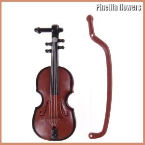 【Pinellia flowers】 1:12 Dollhouse Miniature Violin Musical Instruments Collection DIY Decor Gift