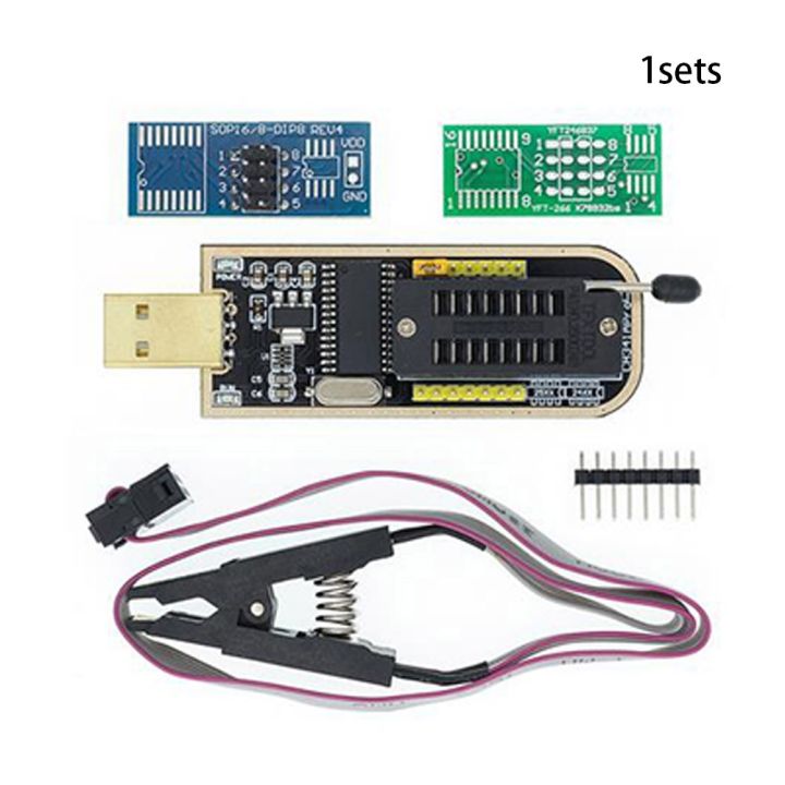 CH341A Module BIOS USB Programmer Set SOIC8 SOP8 Chip IC Adapter Test ...