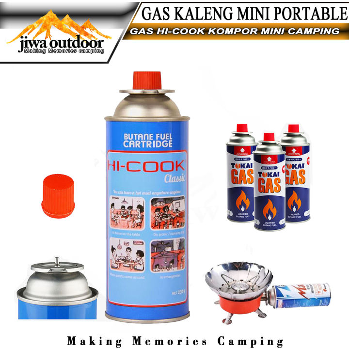 gas mini portable tabung gas mini hi-cook 230Gr original gas kompor ini camping outdoor