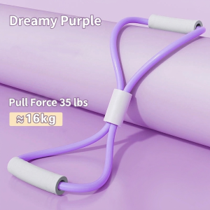 【Fireheart Warrior】 Figure 8 Resistance Band / 35lb Tube Resistance / Foam Grip Handles / Home Stretching and Toning