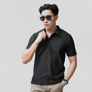 Polo Shirt Pria Dewasa Kaos kerah Pria lengan pendek bahan knit terbaru