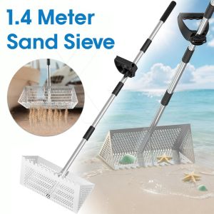 Handheld Sand Sifter Seafood Rake Wide Basket Loosening Sand Rake 304 Stainless Steel Beach Sand Scoop Seafood Digging