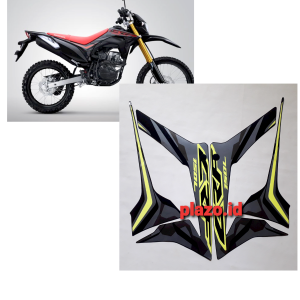 Striping motor / stiker honda CRF 150L 2019 Full Hitam-Stabilo