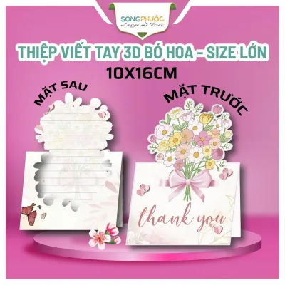 Thiệp Thank You 3D Nổi Bó Hoa – Thiệp Cảm Ơn Khách Hàng Cao Cấp