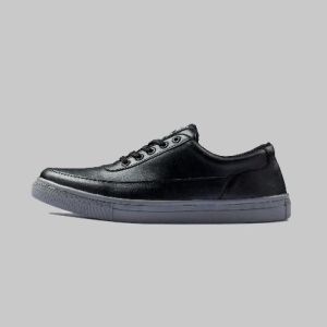 NAZ WILSON - Sepatu Sneaker Pria Kasual Premium Hitam Sol Dijahit Sepatu Kets Santai Pria 100% LOKAL